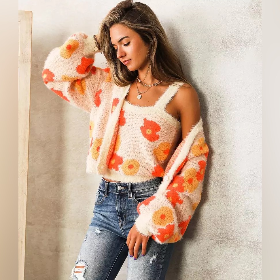 Willow & Root Limited Edition Fuzzy Floral Tank Top